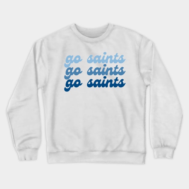 Go Saints Blue Retro Gradient - Siena Heights University Crewneck Sweatshirt by opptop